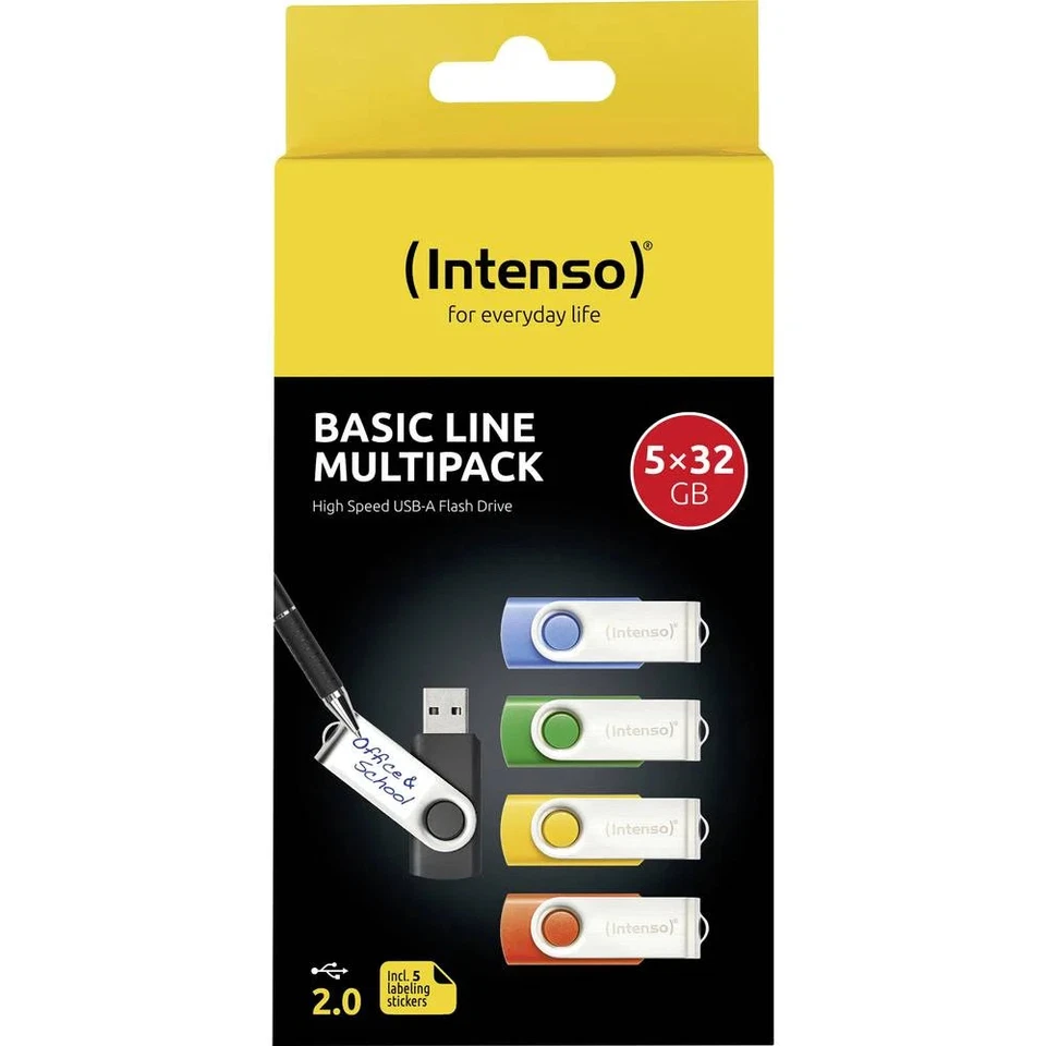 5er Multipack Intenso USB-Stick 5er Pack Basic Line 5 x 32 GB USB-Stick 32 GB