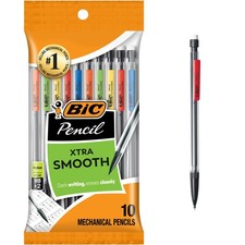 BIC Xtra-Smooth Mechanical Pencils with Erasers, 1 count Pack of 10 , Black