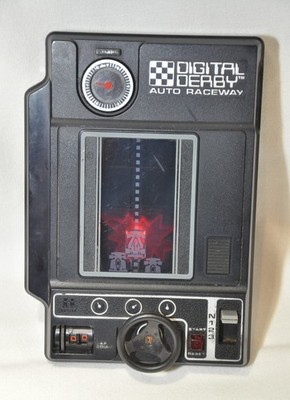 Tomy Digital Derby Auto Raceway Handheld Arcade Game Vintage 1978 - Tested Works