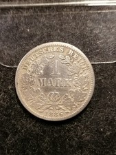 Silberm&uuml;nze 1-Mark-Deutsches Reich-Kaiserreich von 1886, im Etui