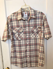 Dickies Men's Plaid Short Sleeve Button Down Shirt Medium WORN ONCE