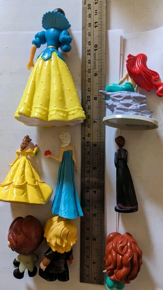 8x Disney Princess FIGURES LOT ArielAnnaElsaCindirellaSnowWhite+ CAKE TOPPERS - image 4 of 4