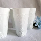 (Set of 6) Vintage Indiana Milk Glass Glasses Harvest Grape Tumblers