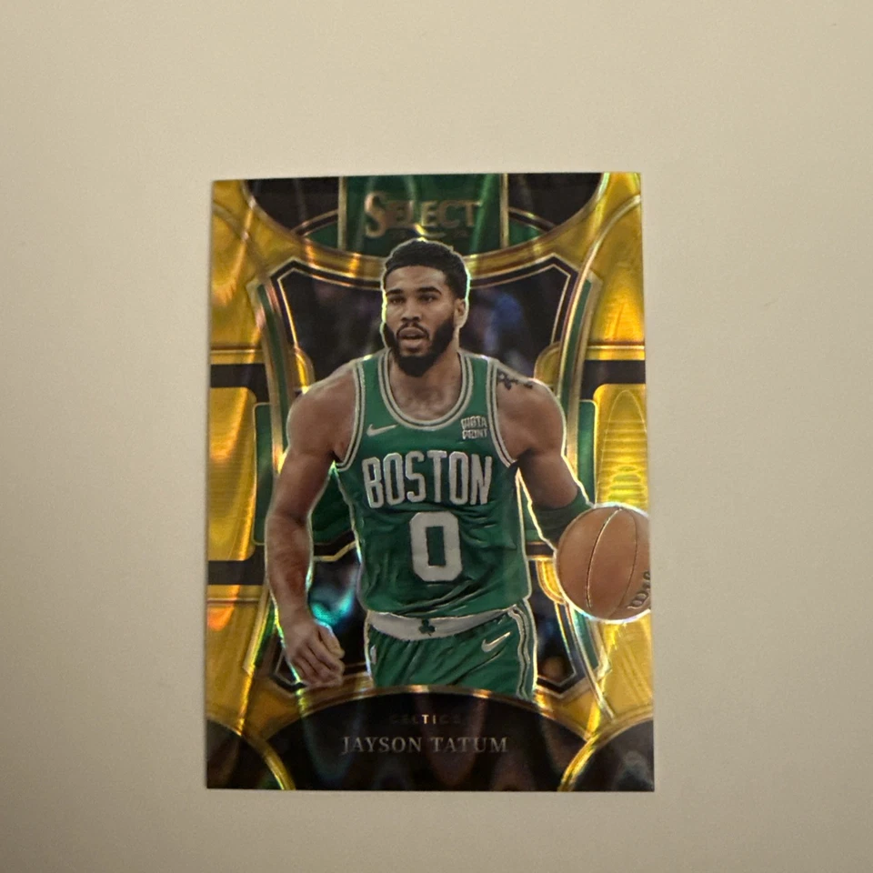 2023-24 Panini Select Jayson Tatum Gold Tectonic 10/10 Boston Celtics - Image 3 of 4