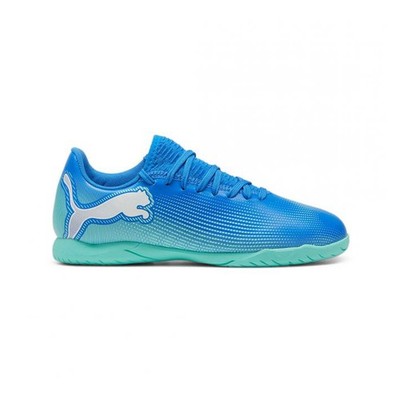 PUMA FUTURE 7 PLAY IT Jr Unisex Blau Kinder Fussballschuhe Indoor Hallenschuhe