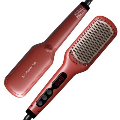 Megawise Pro Ceramic Ionic Hair Straightener Brush   Fast 20s Heating, AutoOf...