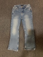 Zane Silver Boys Straight Leg Jeans Size 6 Adjustable Waist Blue Denim EUC