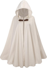 Velvet Renaissance Hooded Cape Cloak for Victorian and Medieval Costumes