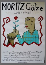 Moritz Götze Ausstellung Offenbach Grafiker Plakat Siebdruck 1994 66x46 cm P1029