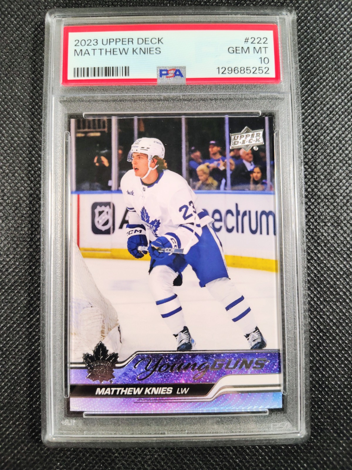 2023-24 Upper Deck Young Guns Matthew Knies Rookie RC #222 Maple Leafs PSA 10