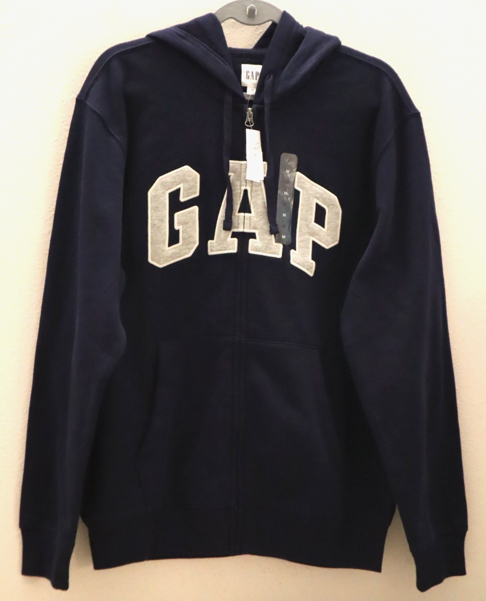 ララバイ チャック•パラニューク GAP 218871 Men's Sz M Navy Blue Relaxed Full Zip Gap Arch Logo