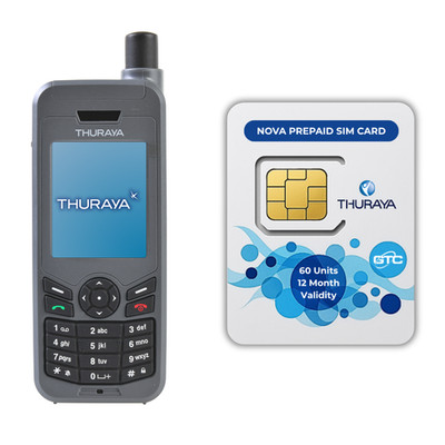 Thuraya XT-LITE Satellitentelefon mit NOVA 60 Stück / 70 Minuten SIM-Karte