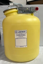 JUSTRITE 12745 PE 5 Gallon Wide Mouth Round Safety Container for Corrosives Acid