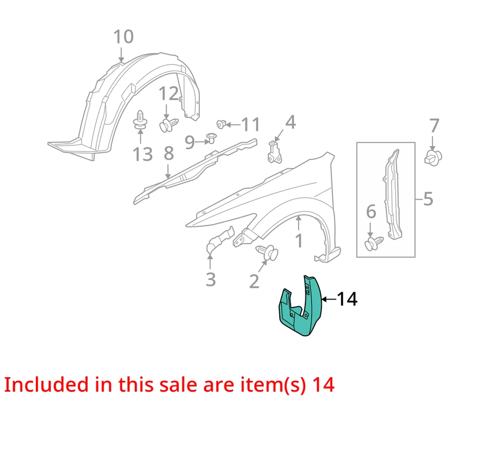 SE ADAPTA A 11-14 ACURA TSX PROTECTORES CONTRA SALPICADURAS DELANTEROS Y TRASEROS 08P00-TL2-2F0 - NUEVO OEM Foto 3 de 4