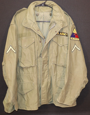 Vietnam War US Army 1st Armored Division Pvt Coat Man's Field M65