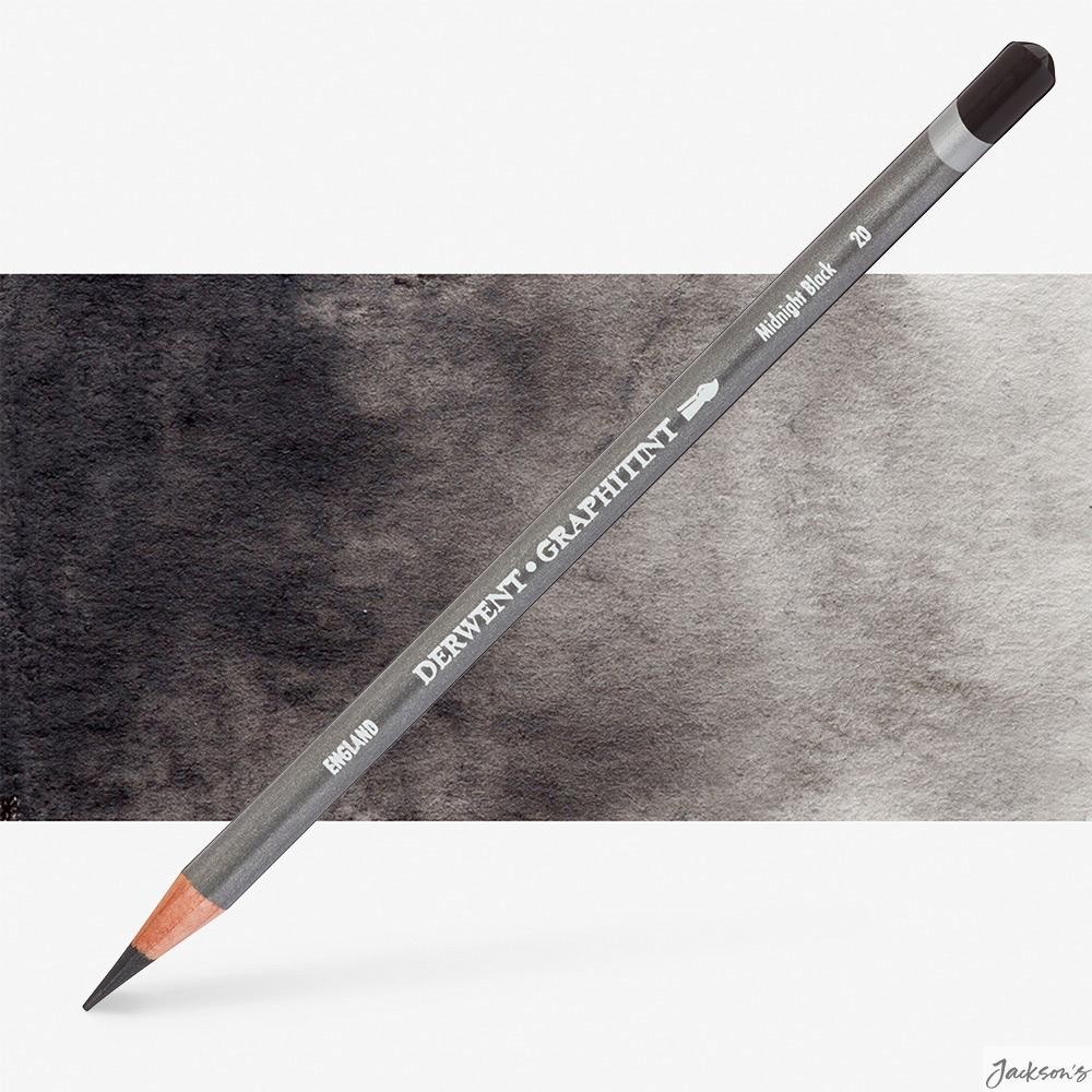 Derwent Graphitint Pencil Midnight Black Water-Soluble Graphite Drawing Tool