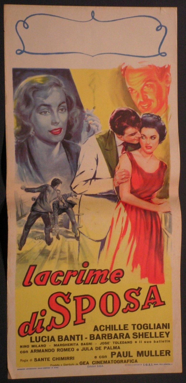 Locandina originale film Lacrime di sposa (1955) - Regia di Sante Chimirri