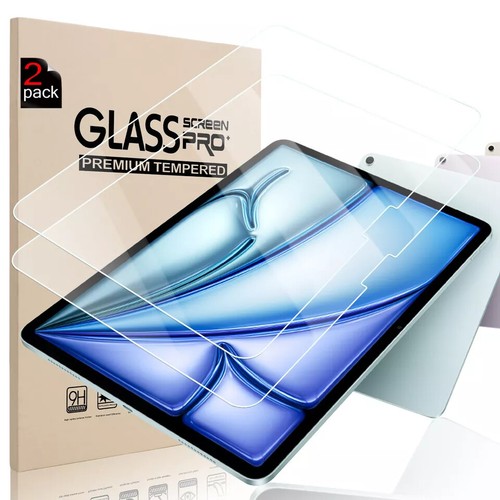 For iPad Pro/Air 6 11"/13" 2024 Slim Shockproof Tempered Glass Screen Protector - Picture 21 of 46