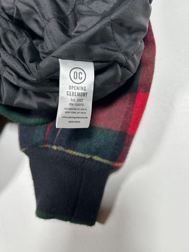 Opening Ceremony Wool Blend Red Plaid Bomber Jacket Mens Size Medium - Picture 21 of 21