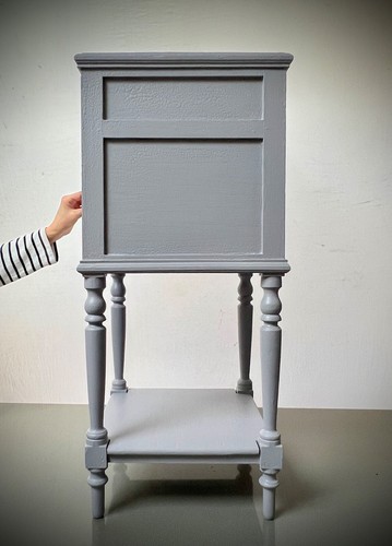 VINTAGE FRENCH BEDSIDE CABINET POT CUPBOARD CHALK PAINT FINISH EARLY 20th c - Picture 12 of 18