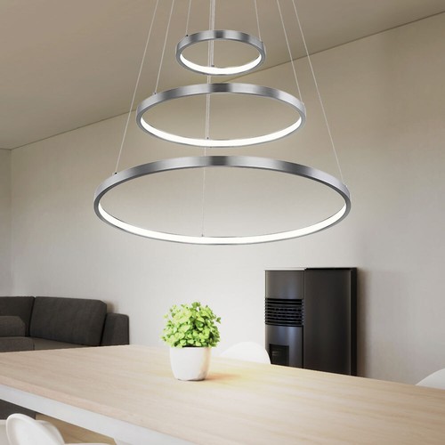 Luce Sala da Pranzo Lampadario Lampada LED Argento Regolabile Altezza Regolabile - Foto 3 di 8
