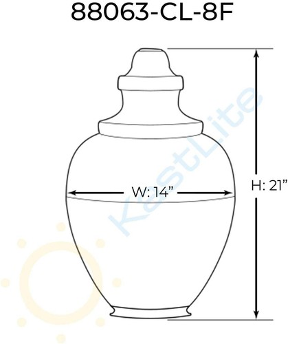 KastLite 88063-CL-8F/88064-CL-8F Polycarbonate Clear Acorn with Fitter Neck - Picture 6 of 7