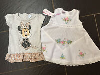 Monsoon White Floral Embroidered Dress & Disney Minnie Mouse Grey Dress 3-6 M Monsoon White Floral Embroidered Dress & Disney Minnie Mouse Grey Dress 3-6 M