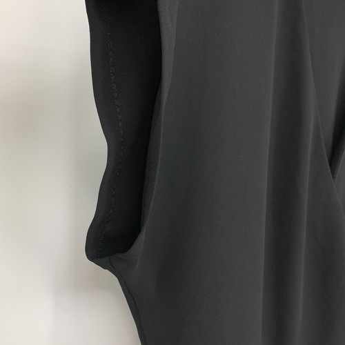 DVF Romper Womens Size 14 Emerson Black V Neck Crepe Short Sleeve Pockets - Picture 7 of 13