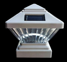 2/4/8/12pc Black/White Solar Post Deck Cap Fence LED Light For 4"x4" PVC Post