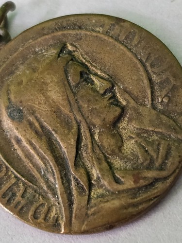 Vintage 2 Piece Religious Medal Pendants Miraculous Datar Sacred St. Christopher - Picture 10 of 10