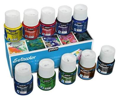Pebeo PE075000 Discovery Paint Set 45ml 10/Pkg-Setacolor Opaque Light Fabrics, 