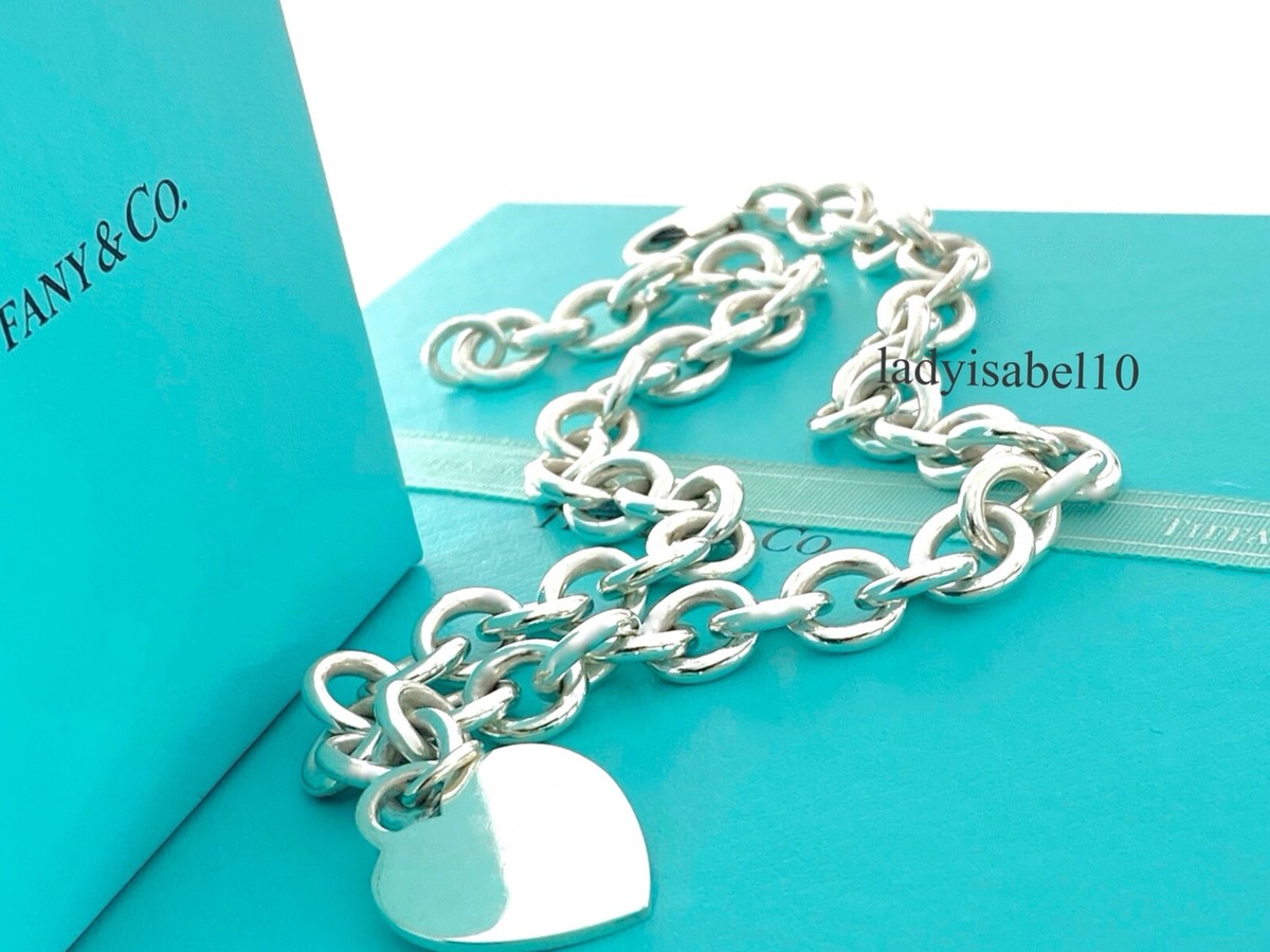 Small Heart Tag Rolo Chain Sterling Silver Bracelet Small Heart Tag Rolo Chain Sterling Silver Bracelet