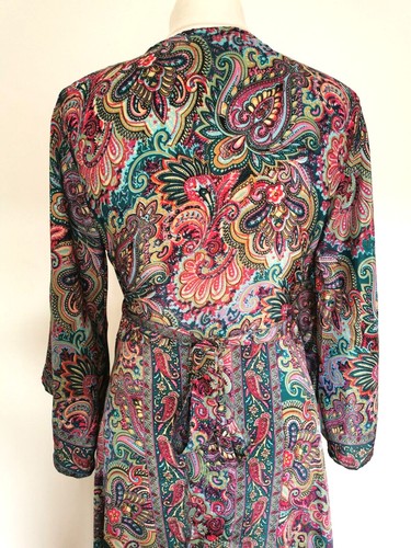 Gorgeous 14 16 M Long Wrap Dress Maxi silk style Boho Hippy Festival Summer - Picture 11 of 12