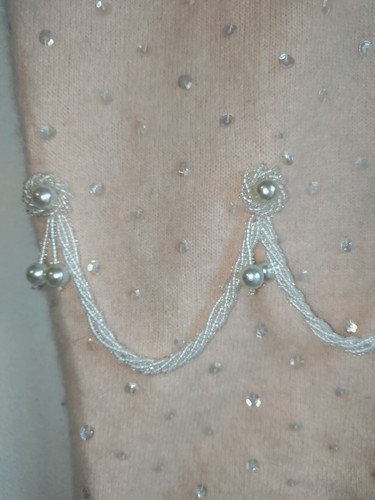 Vtg Marianne Fashions Beaded Lambs Wool And Angora Size L 1950s 1960s Holiday - Picture 3 of 9