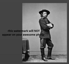 1865 General George Custer PHOTO Portrait Uniform, Battle of the Little Bighorn