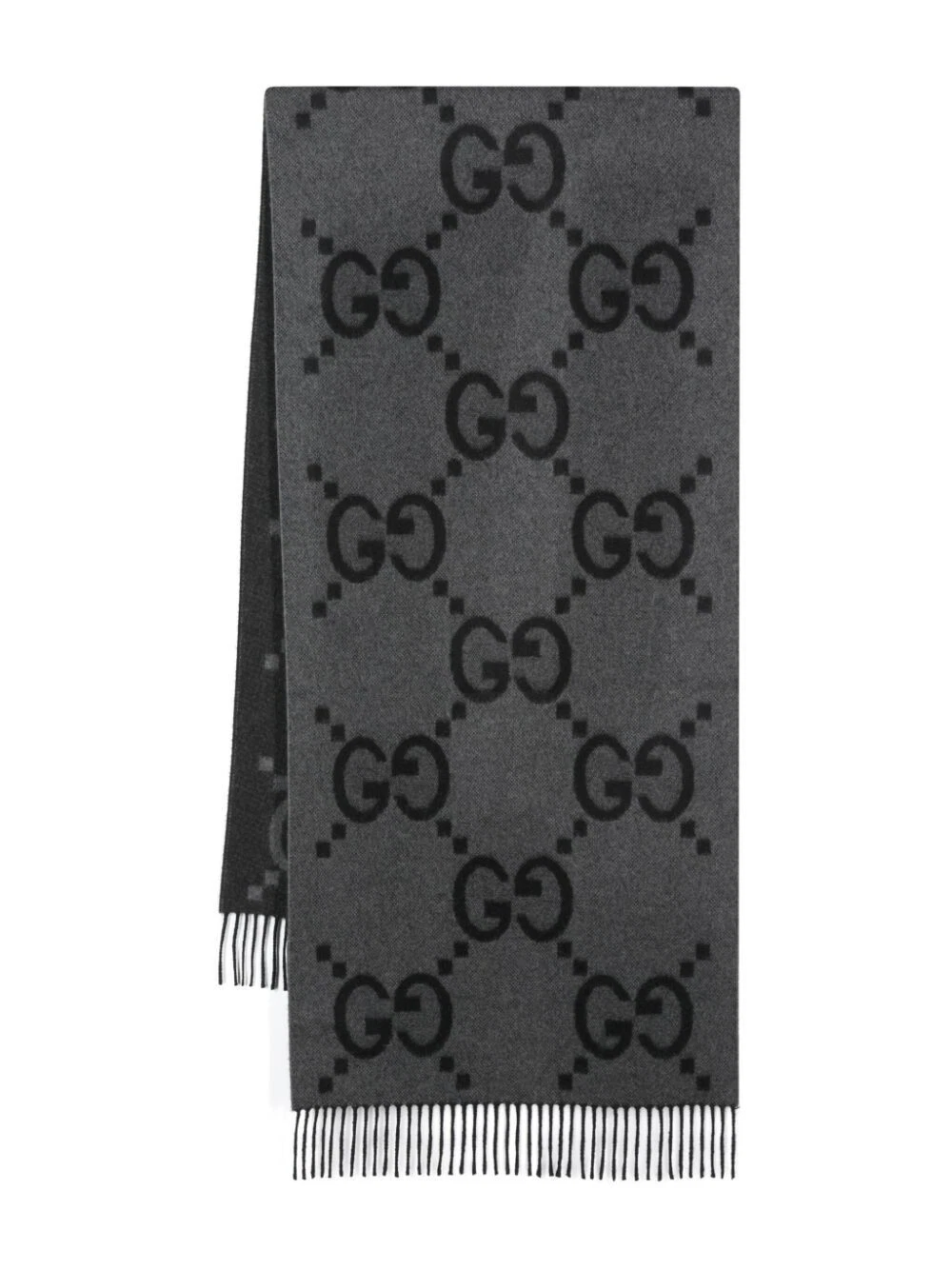 Foulard jacquard GUCCI  GG gris et noir