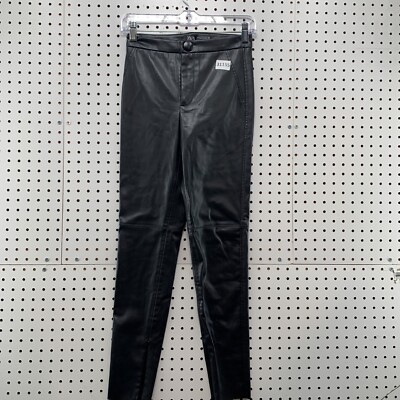 NEw Zara Faux Leather Pants Womens Size XS Fits 25x27 Black Tapered NWT 