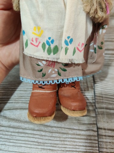 Vintage 12" Krakow Handcrafted Polish Folk Art Doll Girl with Braids - Picture 5 of 7