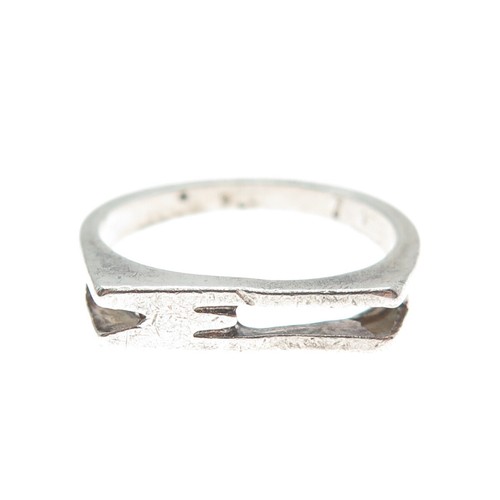 925 Sterling Silber Vintage Ring Buchstabe M / W Initialen Größe 7,5 - Bild 3 von 8