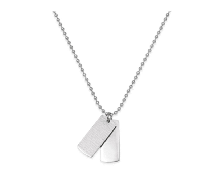 Sutton Mens by Rhona Sutton Stainless Steel Double Dog Tag Pendant Necklace 17290₽