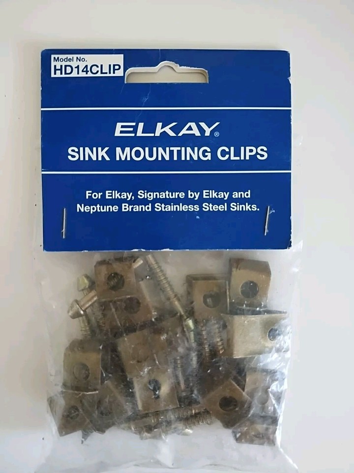 Elkay Sink Mounting Clips 14 Pieces, NEW, Model HD14CLIP, Heavy Duty