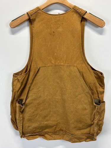 Vtg Utica Duxback Hunting Vest Men’s Button Up Back Pouch READ Chest 19” - Picture 3 of 11