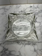 Vintage MCM Atomic Era Clear Cut Glass Starburst Ashtray
