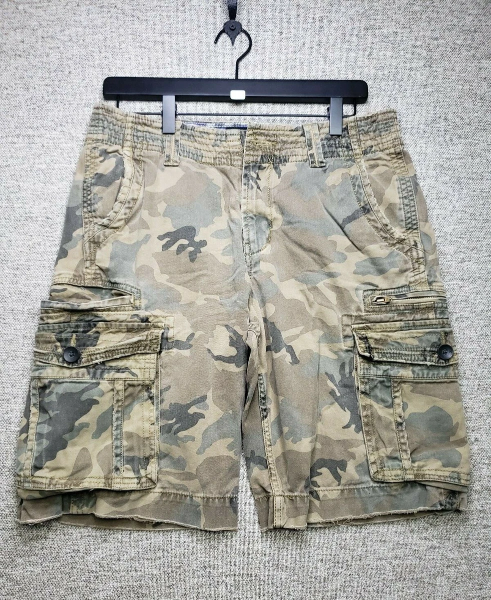 Hurley Camo Green Cargo Shorts Men s Sz 30 Casual Surfer Skater eBay
