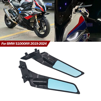 Wing Mirrors Adjustable Rotating Rearview Side Mirror For BMW S1000RR 2019-2024