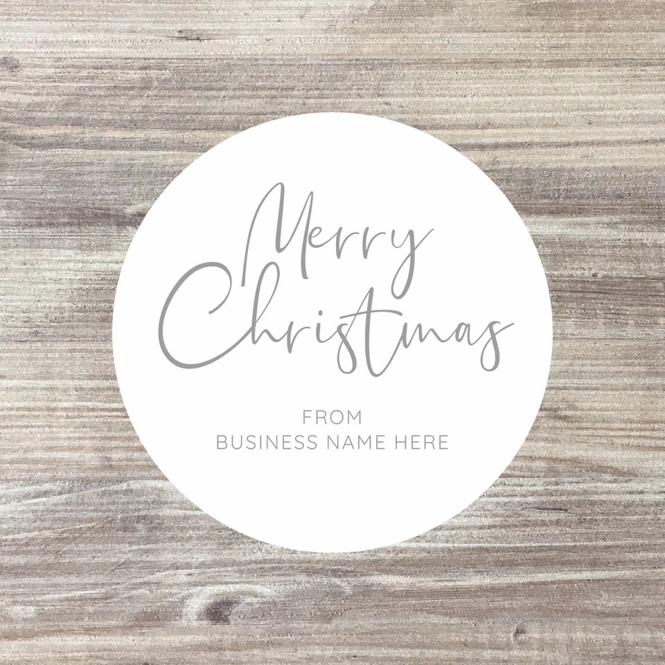 HOME MADE CHRISTMAS STICKERS PERSONALISED PRESENT LABEL MERRY XMAS GREY CUSTOM x 24