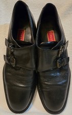 Cole Haan Shoes Men's Size 11.5M Versace Monk Strap Black Leather Dress Loafers