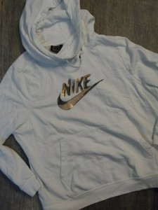 nike hoodie white and gold