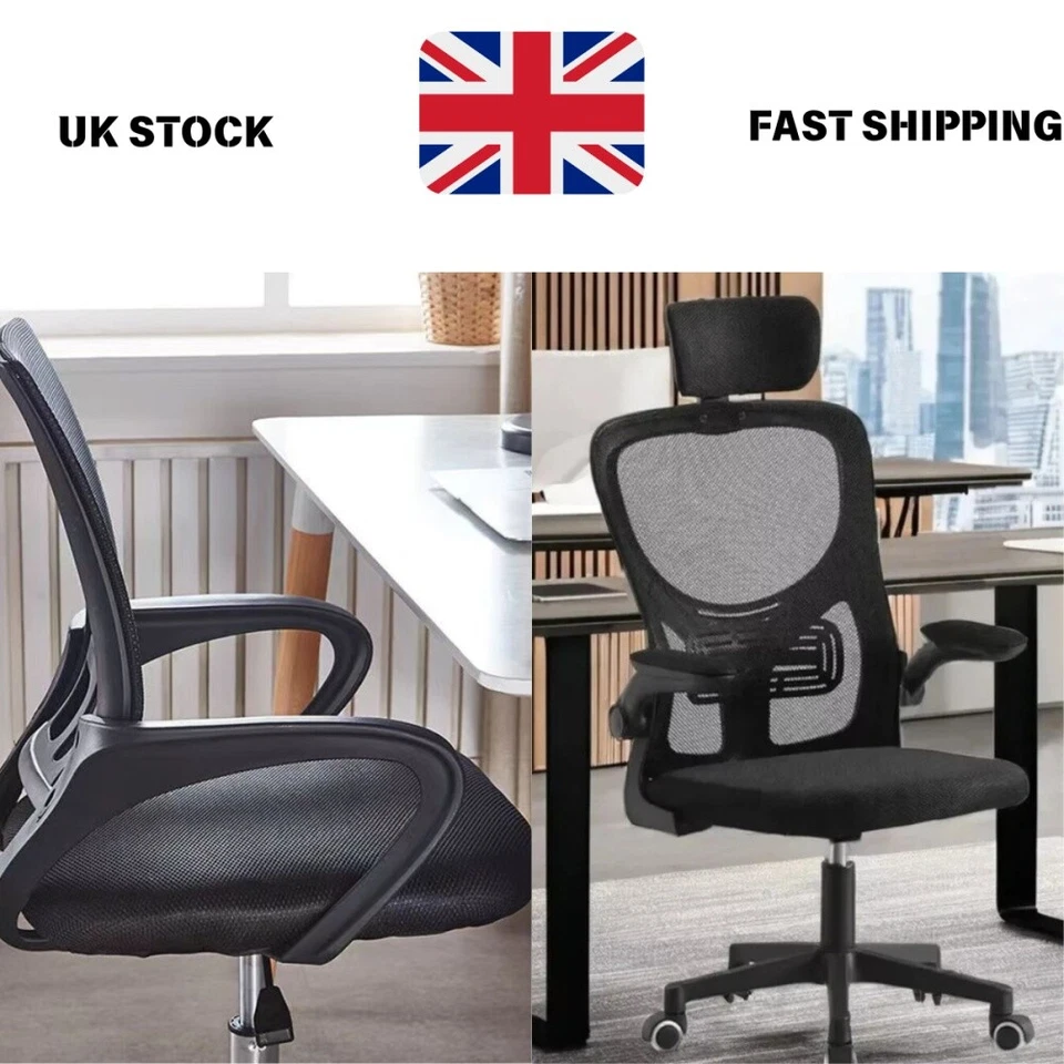 Ergonomic Mesh Office Chair – Swivel & Adjustable Height for Home/Office UK