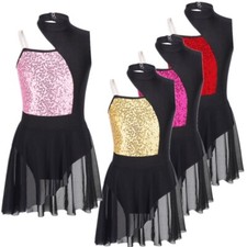 Girls Lyrical Dance Dress Contemporary Ballet Tutu Skirt Modern Dance Costume